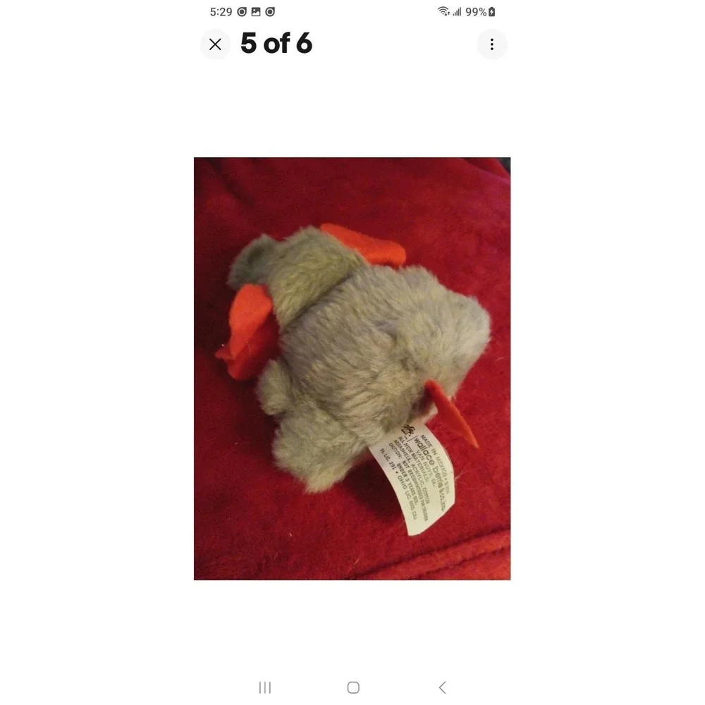VINTAGE Elephant Wallace Berrie and Company 1974 small Plush VERY RARE
